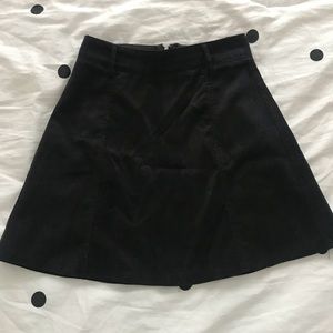 Black corduroy high waisted mini skirt
